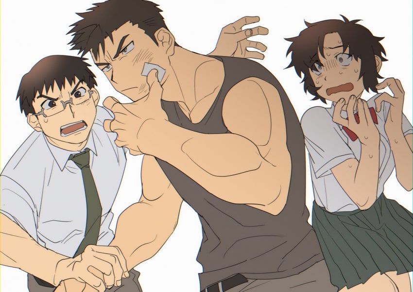 guy j, girl b, and guy i (original) drawn by sagami_jon