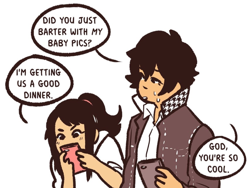 amamiya ren and suzui shiho (persona and 1 more) drawn by yyormgen