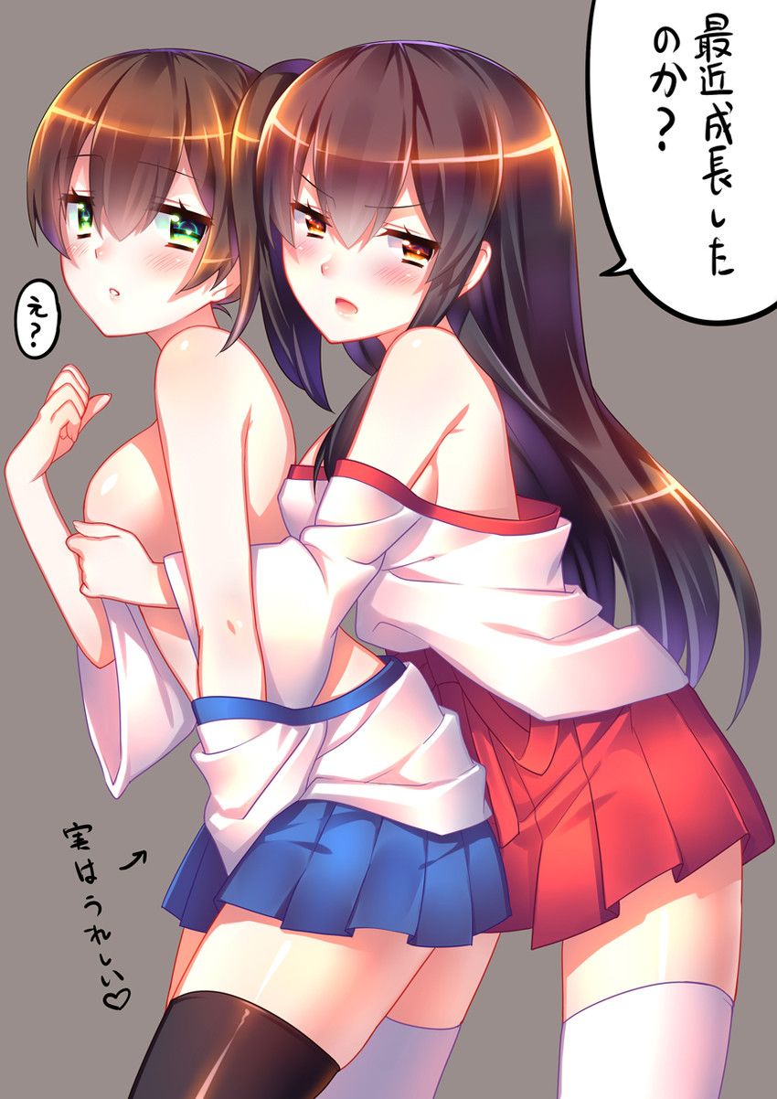 kaga and akagi (kantai collection) drawn by sora_72-iro