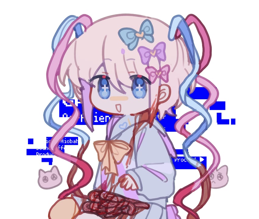 chouzetsusaikawa tenshi-chan and pien cat (needy girl overdose) drawn by xiao_xin_wei_fu