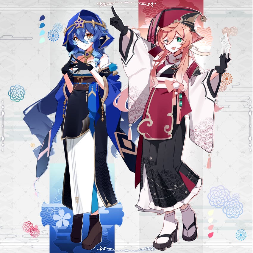 yanfei and layla (genshin impact) drawn by utori_(tanakautori)