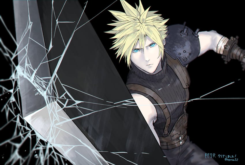 cloud strife (final fantasy and 2 more) drawn by rei_(teponea121)