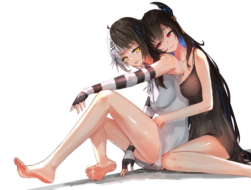 shiori novella and nerissa ravencroft (hololive and 1 more) drawn by advarcher