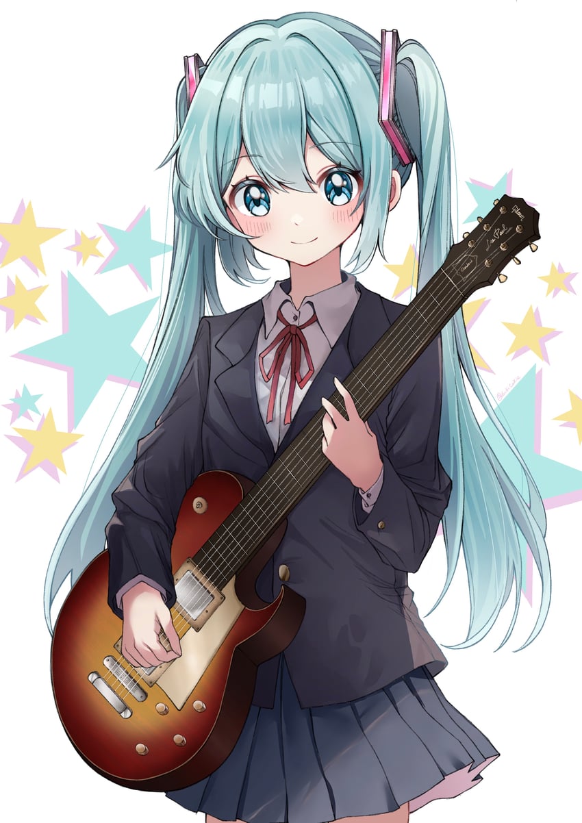 hatsune miku and nakano azusa (vocaloid and 1 more) drawn by sukicakie