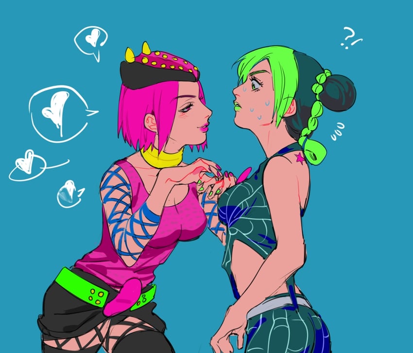 kujo jolyne and narciso anasui (jojo no kimyou na bouken and 1 more) drawn by lighthouse_(lt_yummy)