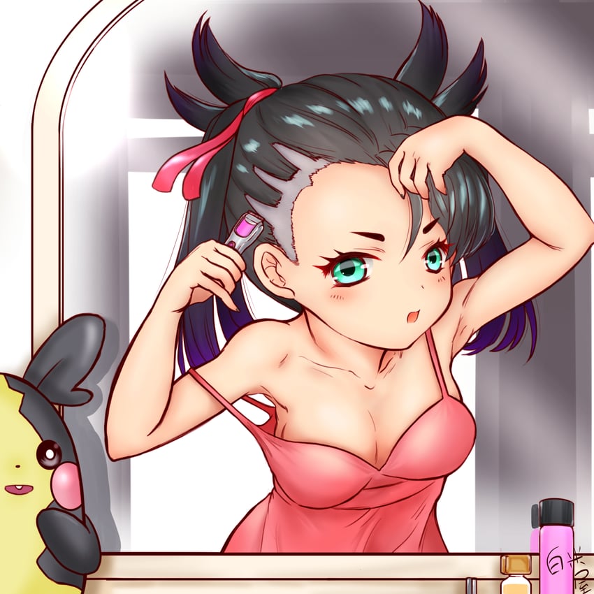 marnie and morpeko (pokemon and 1 more) drawn by hakumaiya