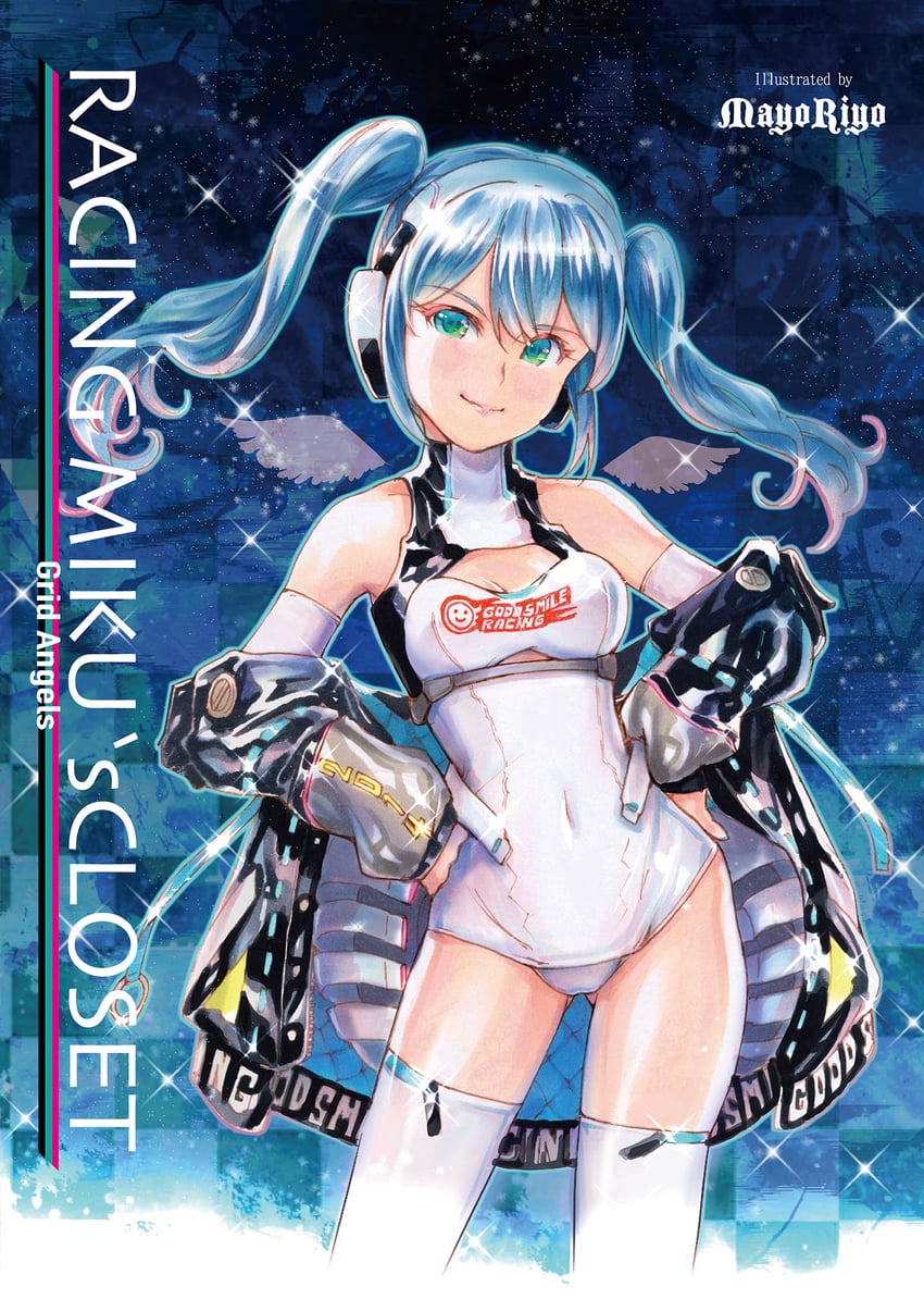 hatsune miku and racing miku (vocaloid and 2 more) drawn by mayo_riyo