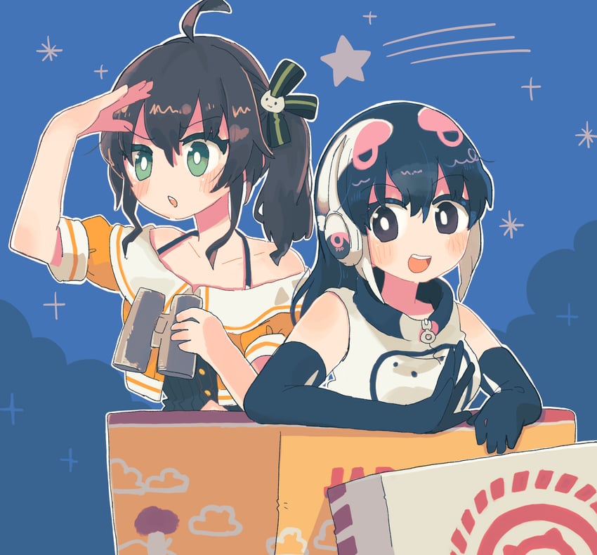 natsuiro matsuri and african penguin (hololive and 2 more) drawn by hasu_(zatsugami)