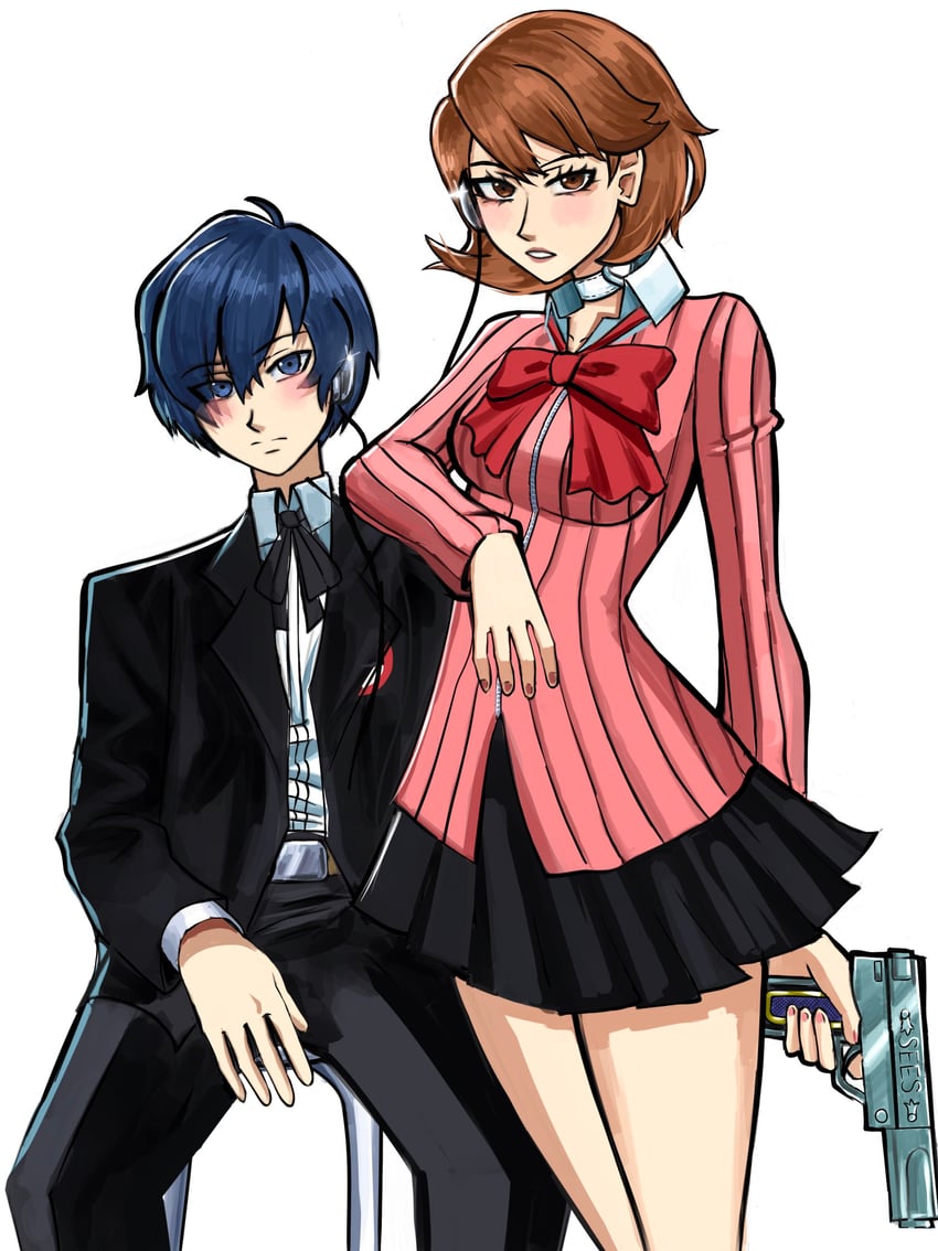 yuuki makoto and takeba yukari (persona and 1 more) drawn by chaosoded