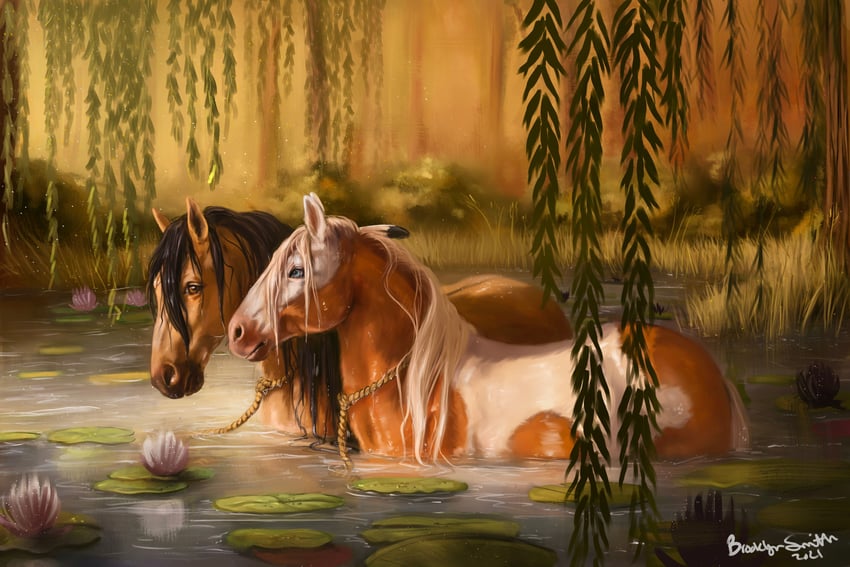 spirit and rain (spirit: stallion of the cimarron) drawn by mikrenart