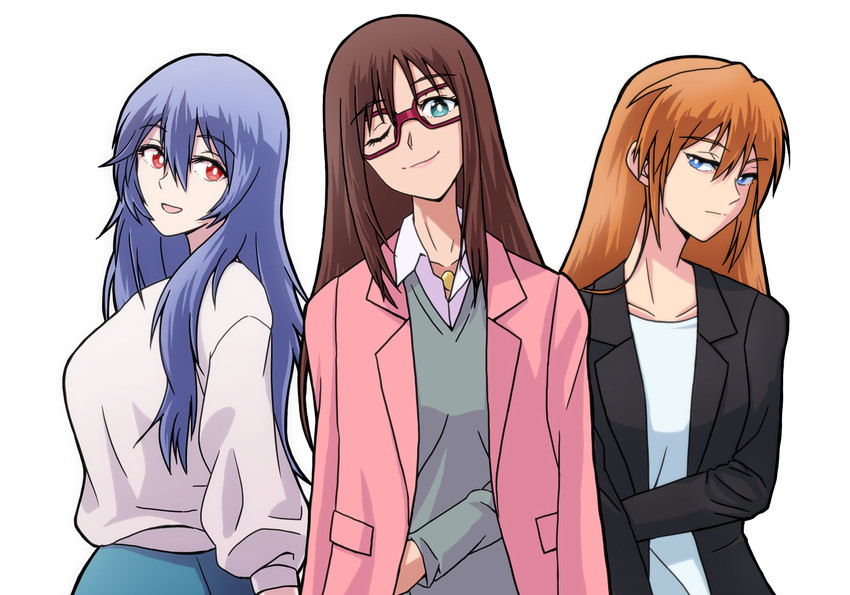 souryuu asuka langley, ayanami rei, and makinami mari illustrious (neon genesis evangelion and 2 more) drawn by sashimi_(sasihmi)