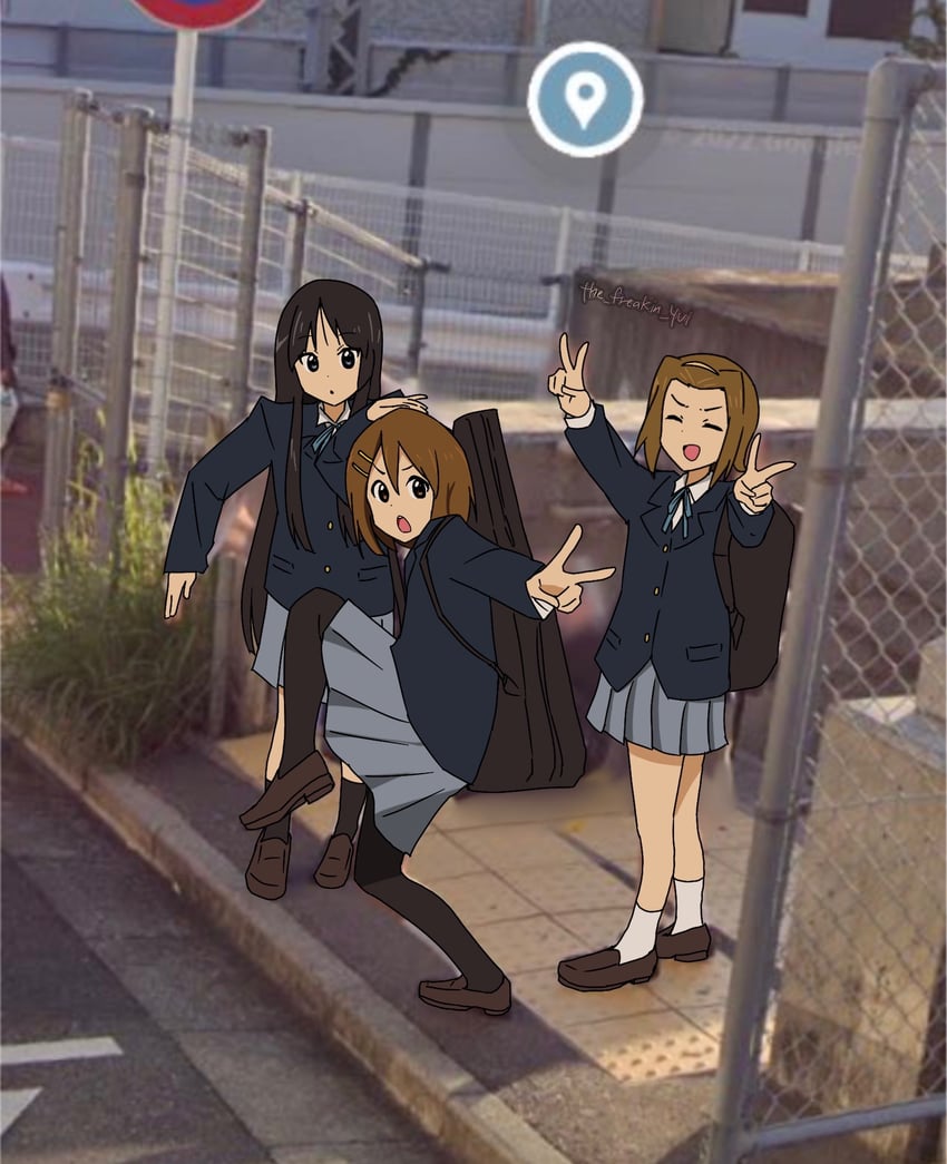 akiyama mio, hirasawa yui, and tainaka ritsu (k-on!) drawn by the_freakin_yui
