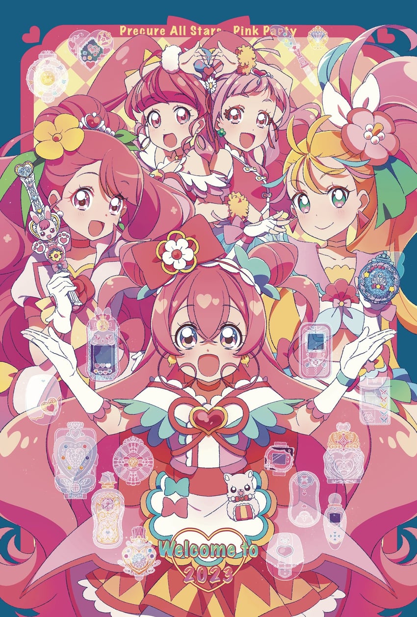 hanadera nodoka, hoshina hikaru, nagomi yui, natsuumi manatsu, nono hana, and 6 more (precure and 5 more) drawn by qianxia_yell