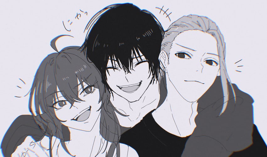 nagumo, sakamoto taro, and akao rion (sakamoto days) drawn by amayoa