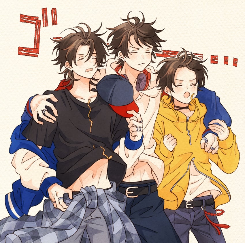 yamada ichiro, yamada saburo, and yamada jiro (hypnosis mic) drawn by pnz_pyon