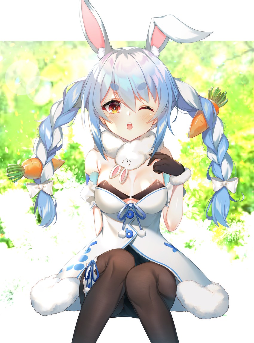 usada pekora and don-chan (hololive) drawn by takuro_(taku3949)