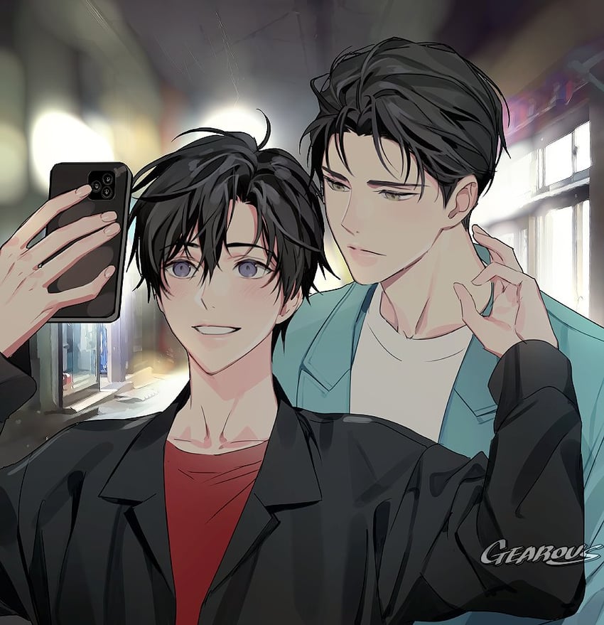 wei wuxian and lan wangji (modao zushi) drawn by gearous