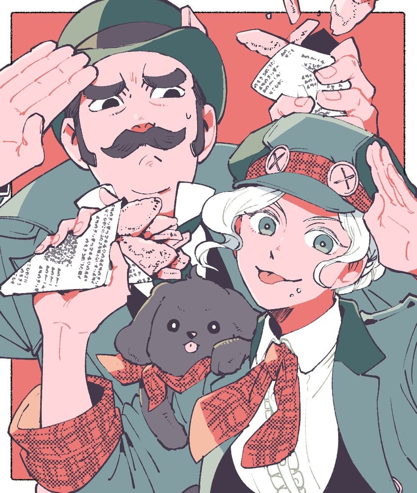 gina lestrade, toby, and tobias gregson (ace attorney and 2 more) drawn by shino_(shino_dgs)