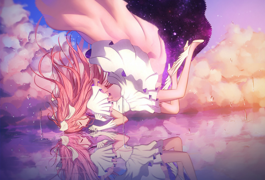 kaname madoka and ultimate madoka (mahou shoujo madoka magica) drawn by xini_m