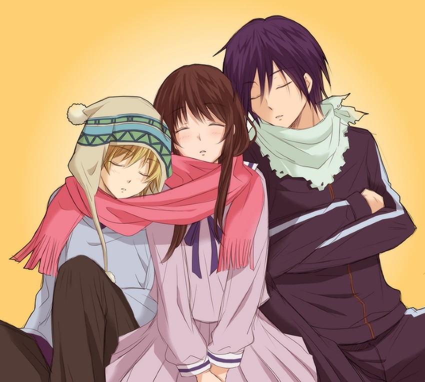 yato, iki hiyori, and yukine (noragami) drawn by kotokoto_(mitsuyoshi0211)
