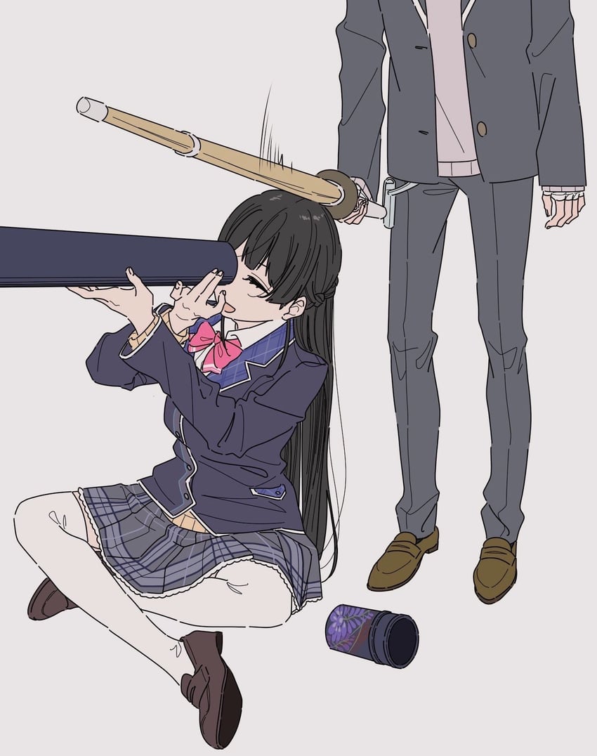 tsukino mito and kenmochi touya (nijisanji) drawn by kamatama_rom