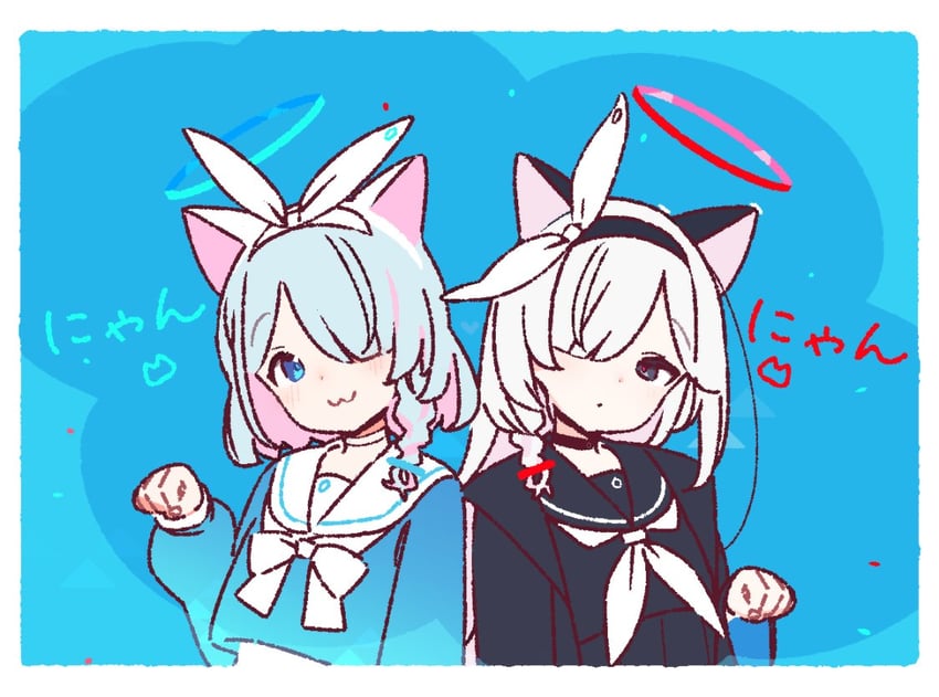arona and plana (blue archive) drawn by yoru_nai