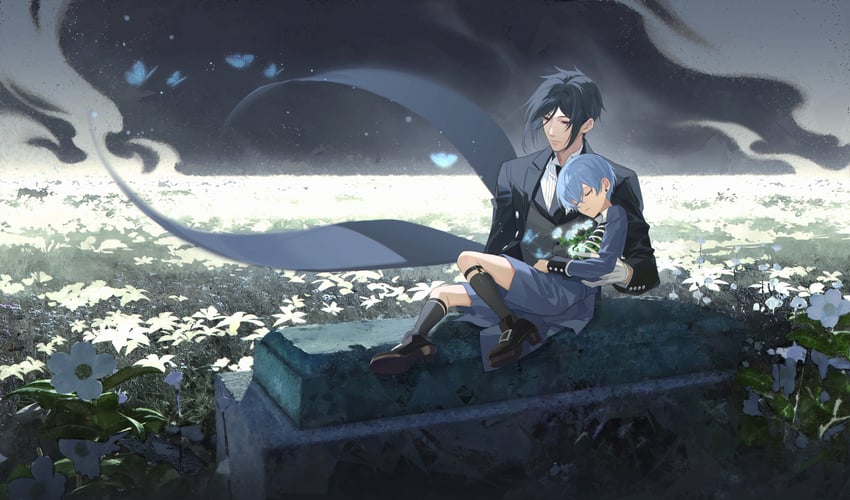 ciel phantomhive and sebastian michaelis (kuroshitsuji) drawn by al_(ahr)