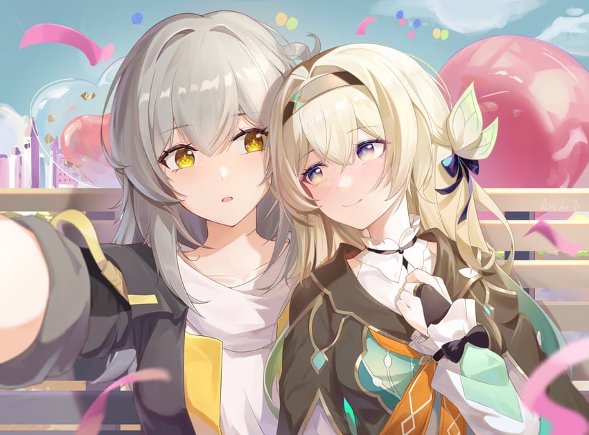 trailblazer, firefly, and stelle (honkai and 1 more) drawn by dser5358