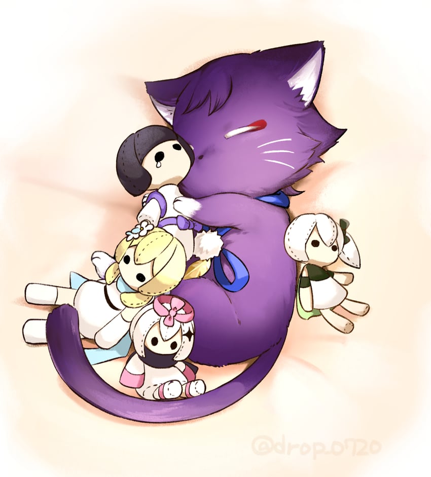 lumine, scaramouche, nahida, and paimon (genshin impact) drawn by drop_0720