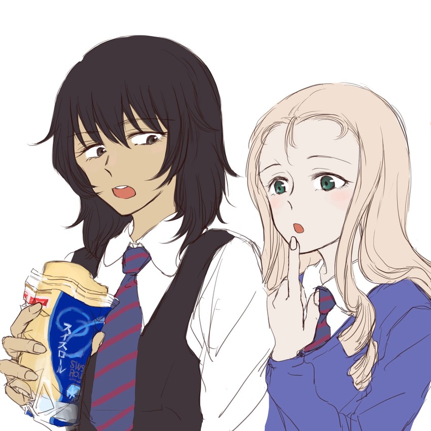 andou and marie (girls und panzer) drawn by anmitsu_sd