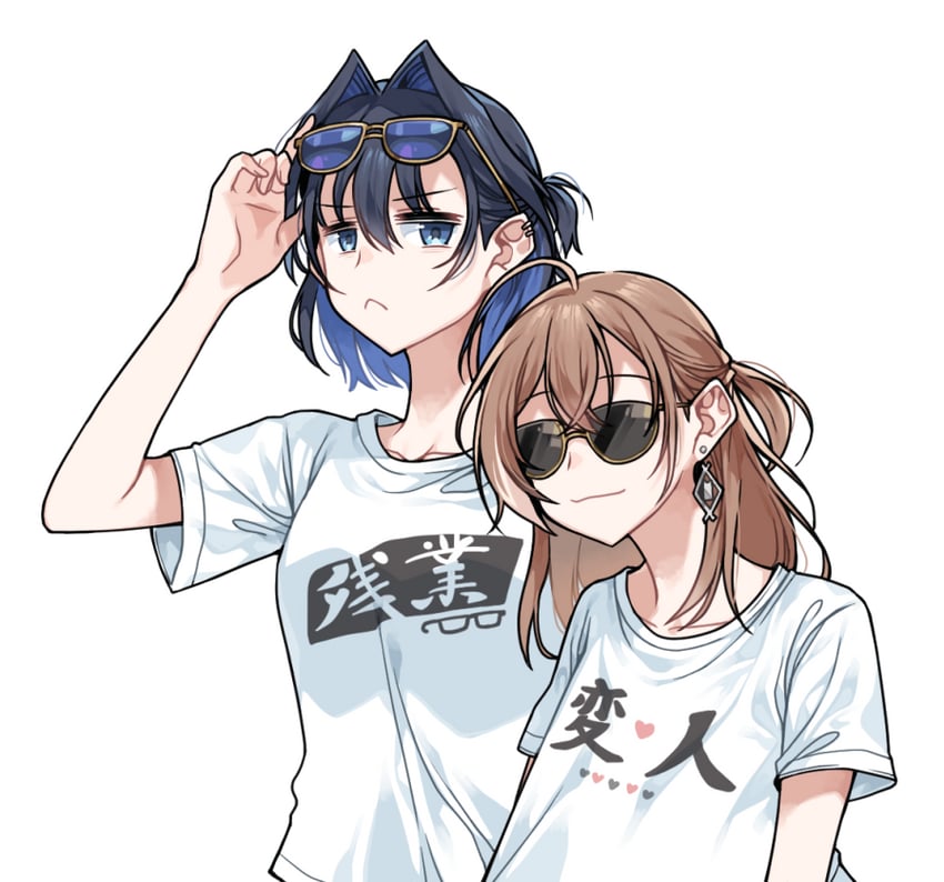 ouro kronii and nanashi mumei (hololive and 1 more) drawn by clipe