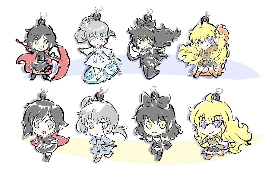 ruby rose, weiss schnee, yang xiao long, and blake belladonna (rwby) drawn by iesupa