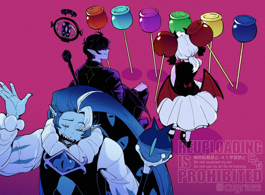 shadow milk cookie, candy apple cookie, and black sapphire cookie (cookie run and 1 more) drawn by cugrass