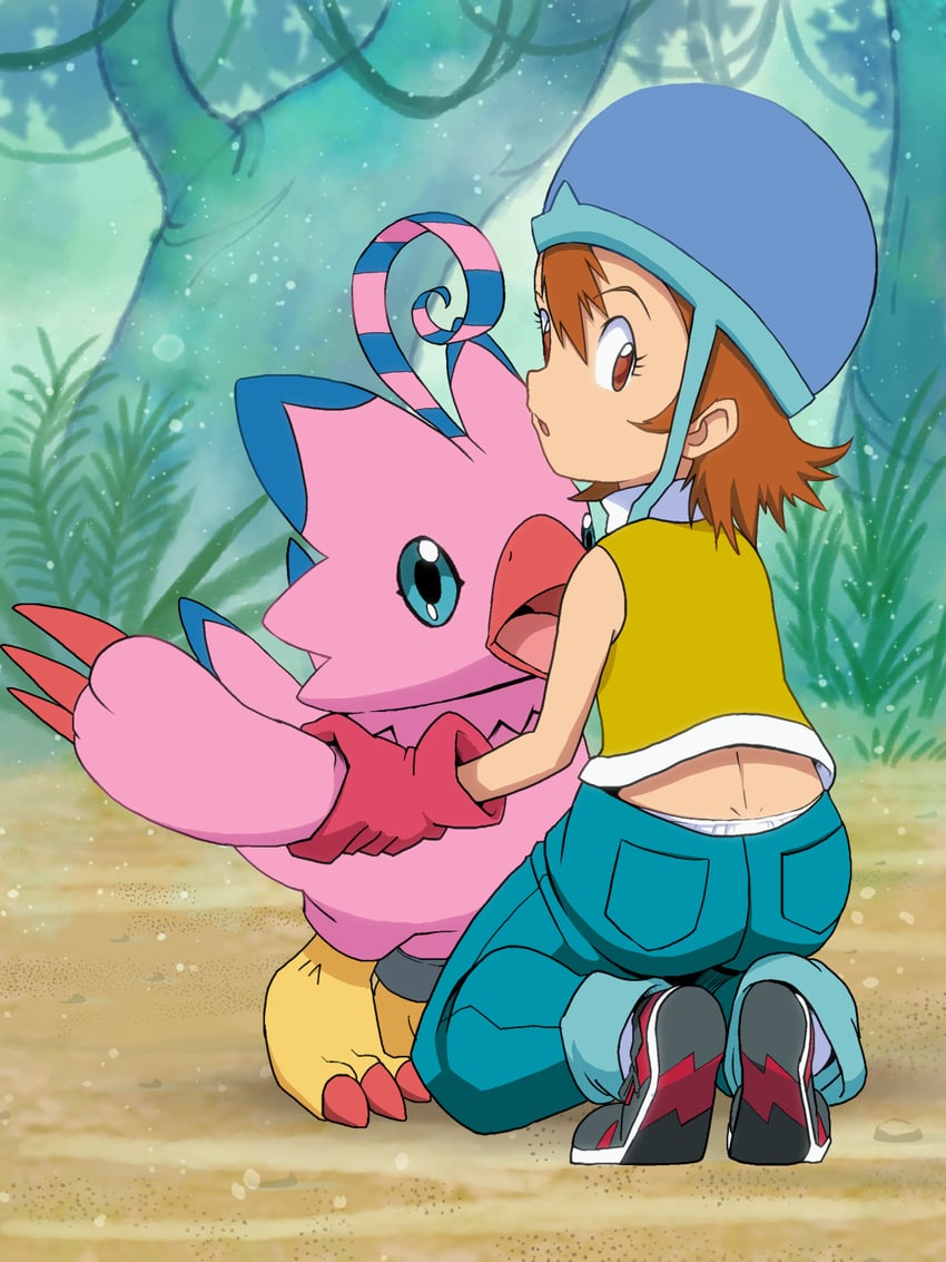 takenouchi sora and piyomon (digimon and 1 more) drawn by tat_(artist)