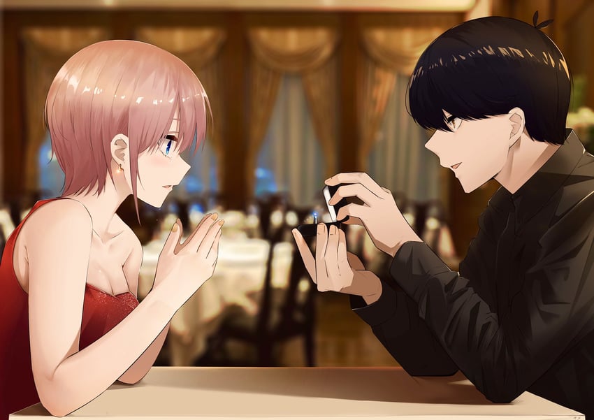 nakano ichika and uesugi fuutarou (go-toubun no hanayome) drawn by mame1645