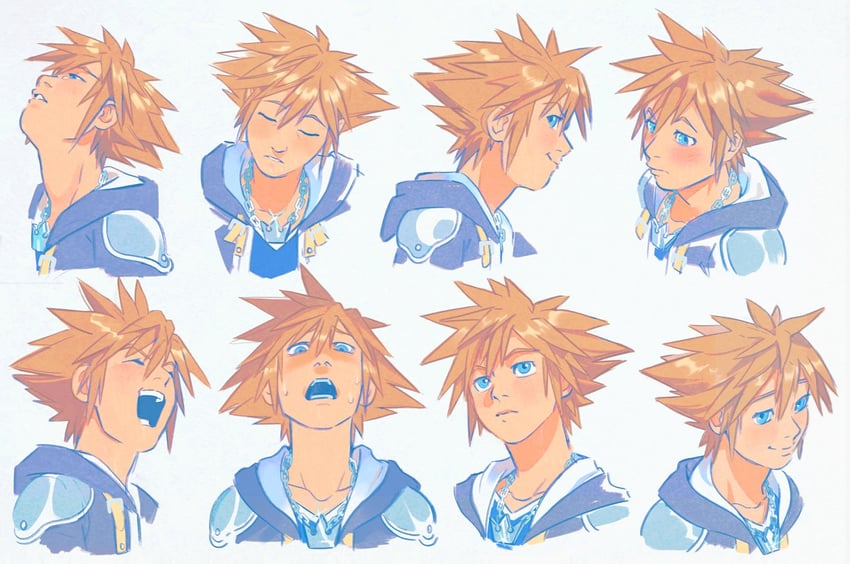 sora (kingdom hearts and 1 more) drawn by uzucake