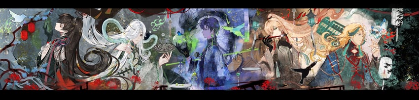 alkaid mcgrath, cael anselm, ayn alwyn, lars rorschach, and clarence clayden (lovebrush chronicles) drawn by tang_qi_zang