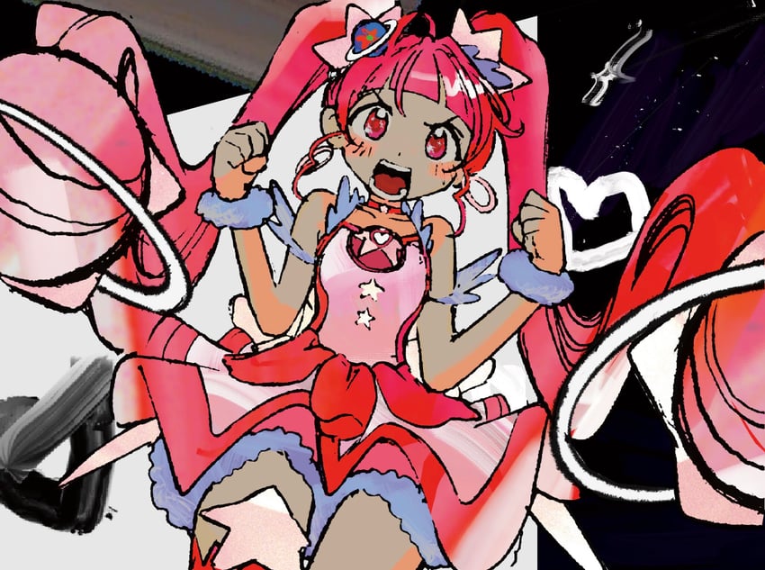 hoshina hikaru and cure star (precure and 1 more) drawn by izmi