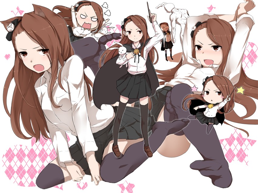 minase iori, louise francoise le blanc de la valliere, usa-chan, and kugimiya rie (idolmaster and 1 more) drawn by minatsuki_randoseru