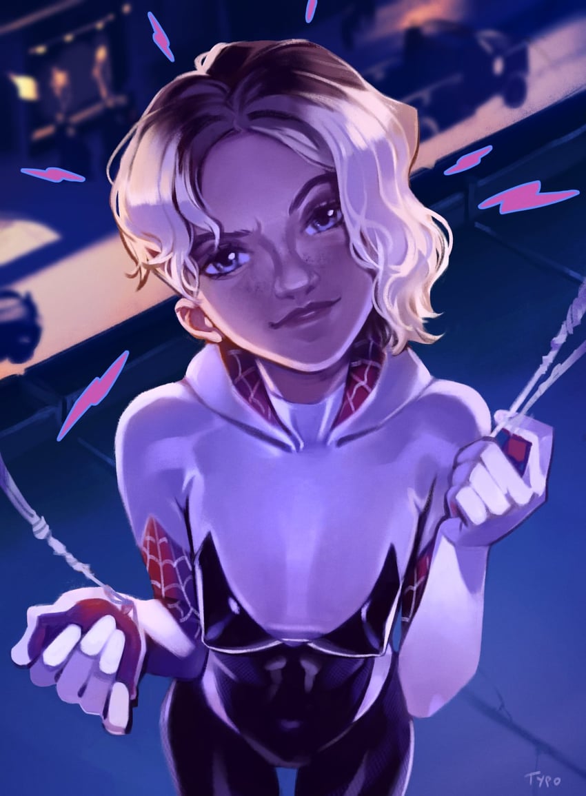 spider-gwen and gwen stacy (marvel and 3 more) drawn by optionaltypo