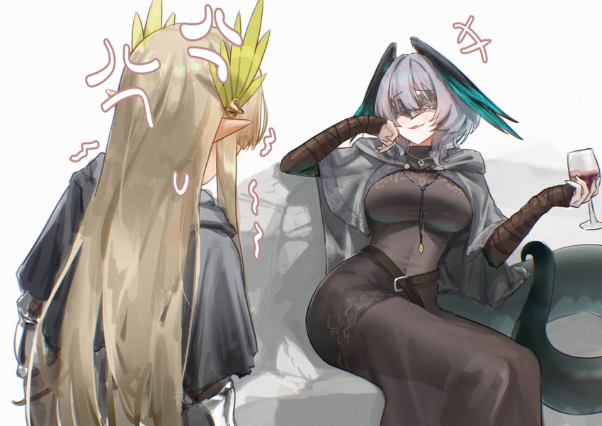ho'olheyak, muelsyse, and fire keeper (arknights and 2 more) drawn by uof