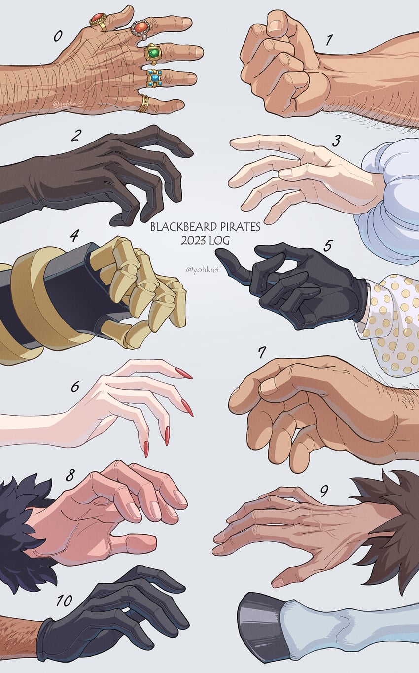 aokiji, marshall d. teach, jesus burgess, avalo pizarro, lafitte, and 5 more (one piece) drawn by youkan_(tako)