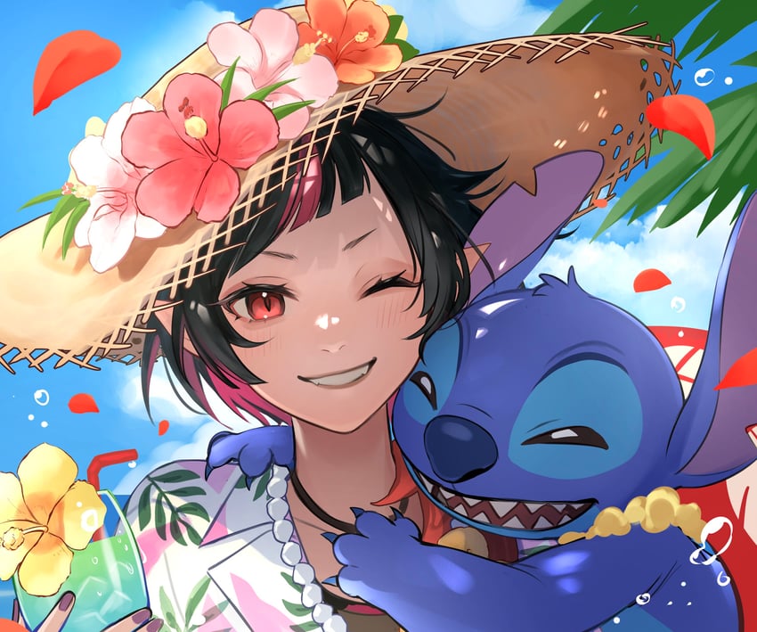 lilia vanrouge and stitch (twisted wonderland and 1 more) drawn by mogmog_perorin