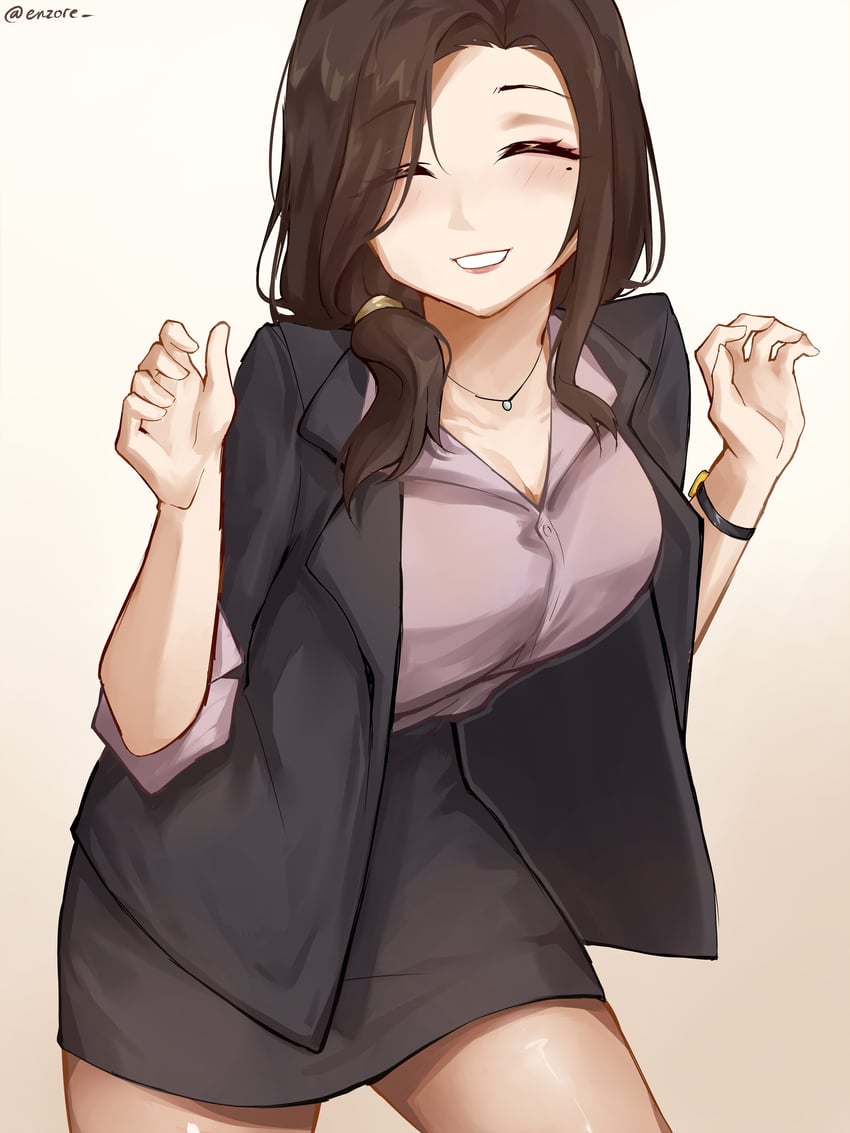 gotou airi (hige wo soru. soshite joshikousei wo hirou.) drawn by enzore