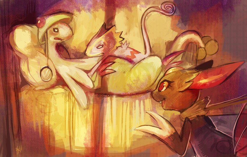 sneasel, breloom, kecleon, purple kecleon, pk, and 1 more (pokemon and 1 more) drawn by glitchedpuppet