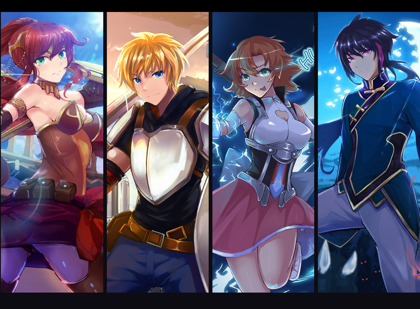 pyrrha nikos, nora valkyrie, jaune arc, and lie ren (rwby) drawn by mai_(xskdizzy)
