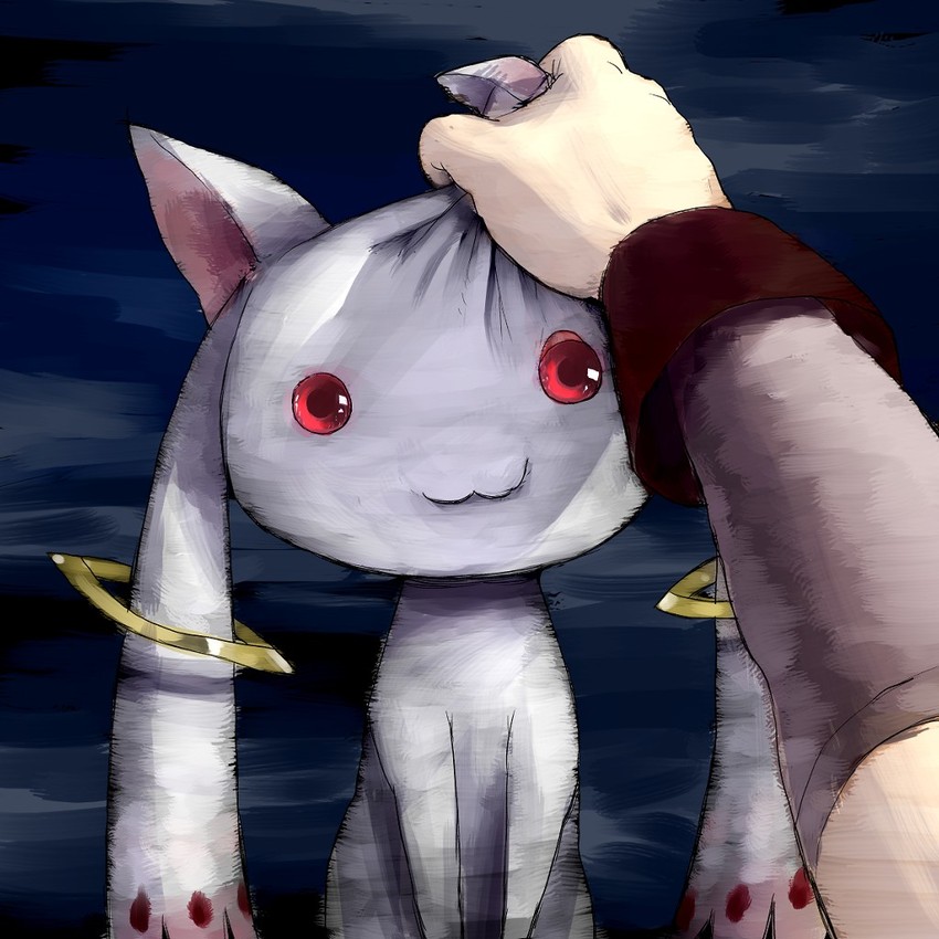 sakura kyoko and kyubey (mahou shoujo madoka magica) drawn by shizuoka_(bl09)