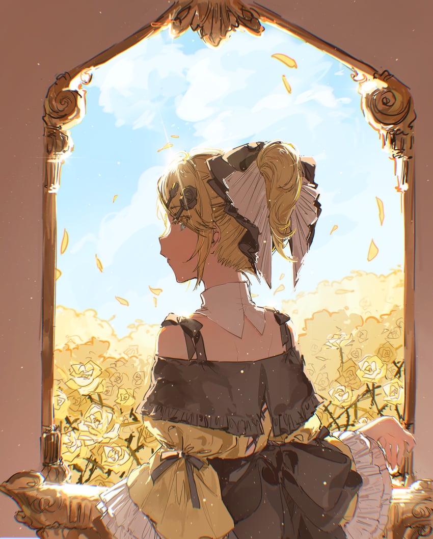 kagamine rin and riliane lucifen d'autriche (vocaloid and 3 more) drawn by cai_(user_tyha8354)