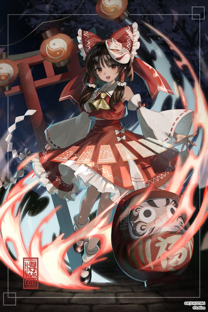 hakurei reimu (touhou and 1 more) drawn by grilled_ell