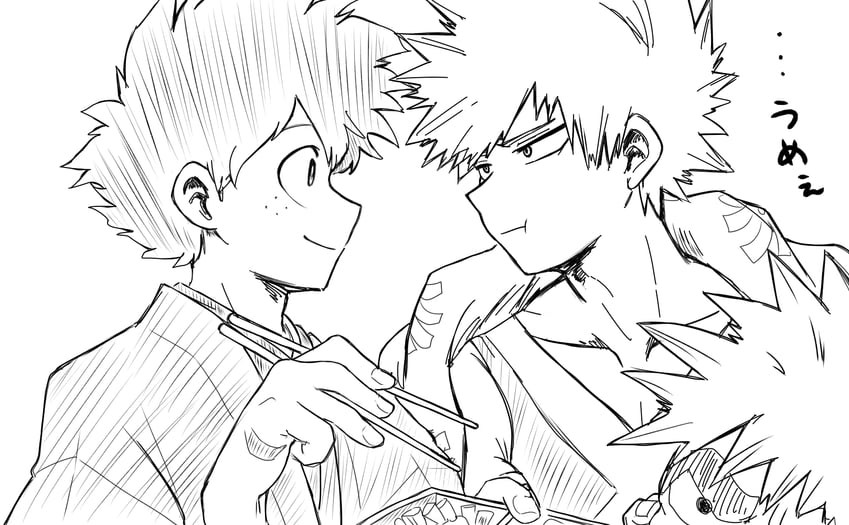 midoriya izuku and bakugou katsuki (boku no hero academia) drawn by no_control